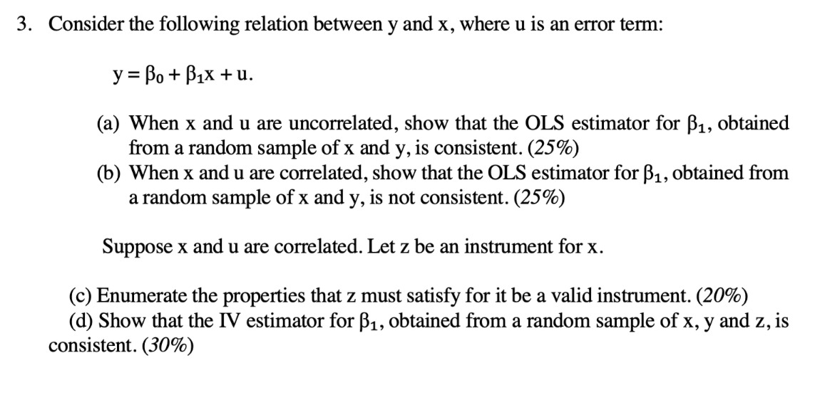 Solved 3 Consider The Following Relation Between Y And X Chegg Com