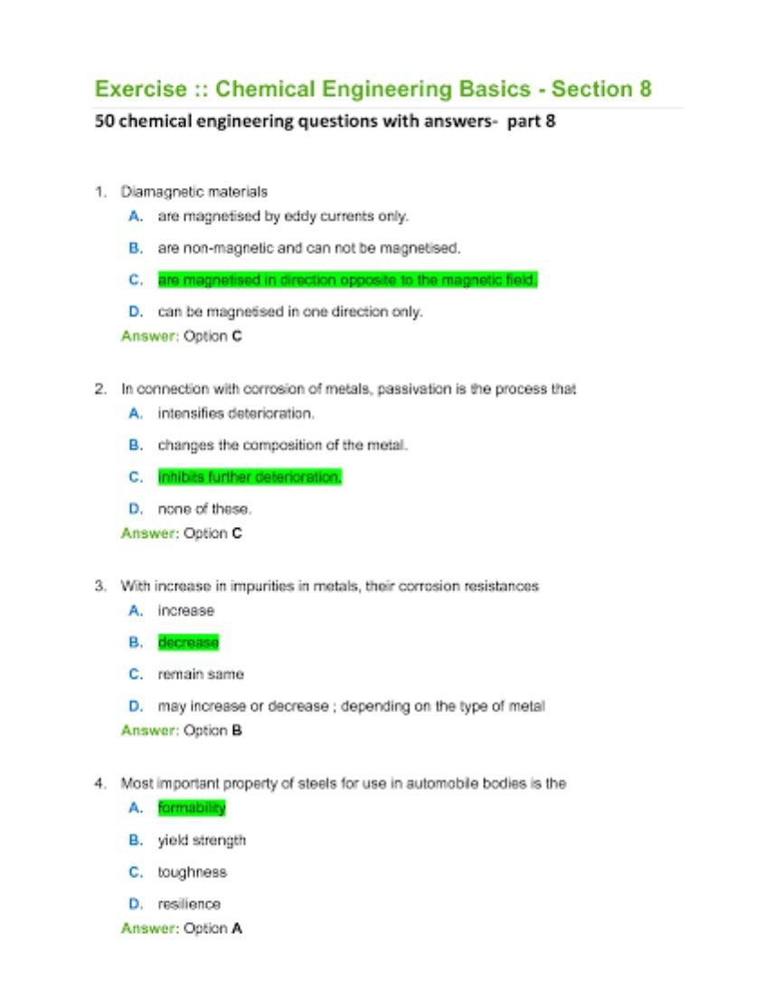  Chemical Engineering Basics ﻿Section 850