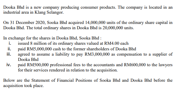 Dooka Bhd Is A New Company Producing Consumer Chegg Com