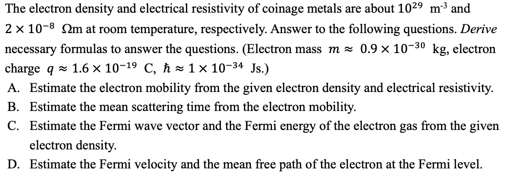 solved-the-electron-density-and-electrical-resistivity-of-chegg