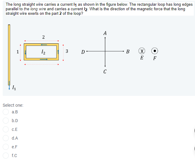 Solved The long straight wire carries a current l1 as shown | Chegg.com