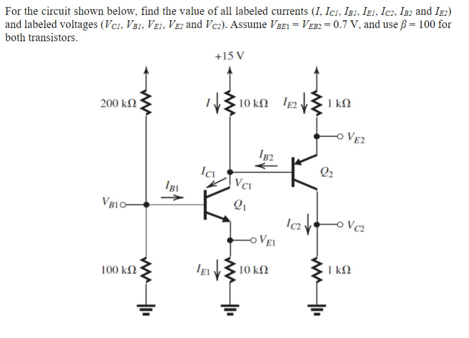 Solved For the circuit shown below, find the value of all | Chegg.com