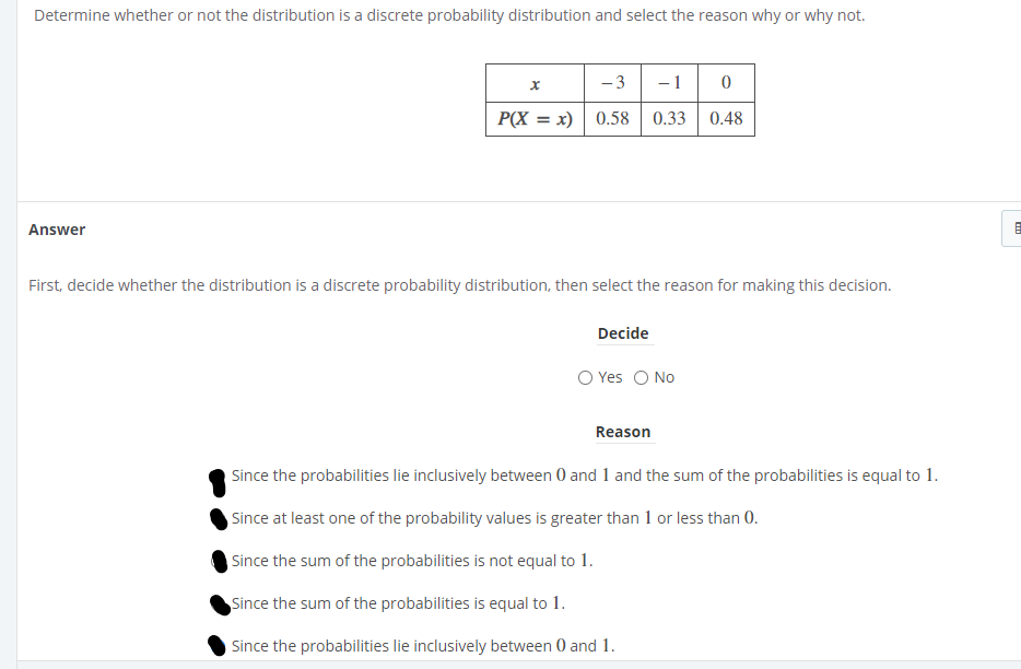 Solved Determine whether or not the distribution is a | Chegg.com