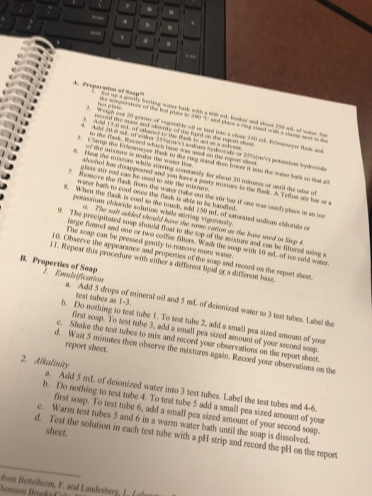 Solved Why is ethanol used as a solvent in step 3 of the