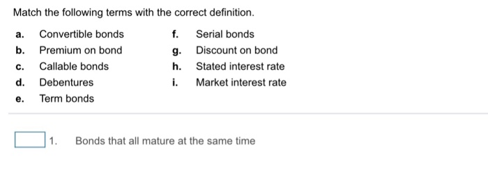 Solved Match the following terms with the correct definition | Chegg.com