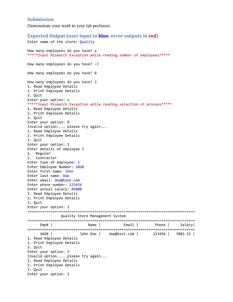 CST8132 Object-Oriented Programming Lab 7: Store | Chegg.com