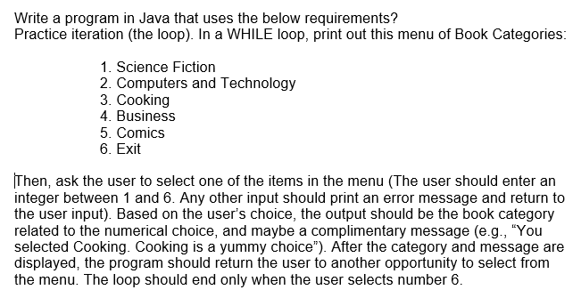 Solved Write a program in Java that uses the below | Chegg.com