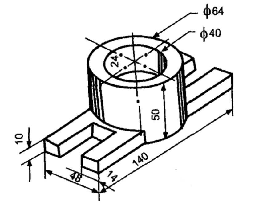 Solved Draw orthographic views, front view, top view, and | Chegg.com