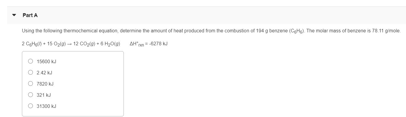 Solved Part A Using The Following Thermochemical Equation 0113