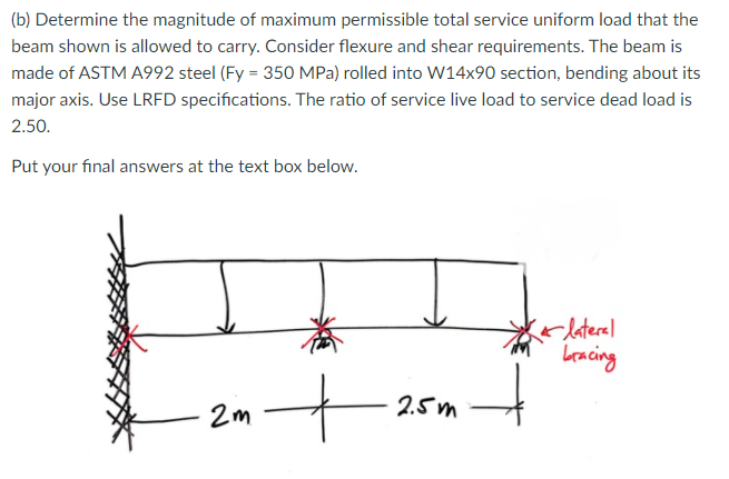 Solved (b) Determine the magnitude of maximum permissible | Chegg.com