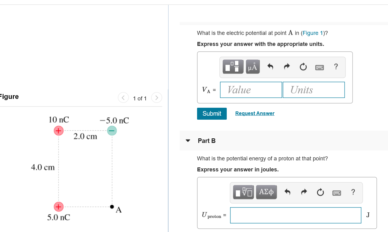 Solved What is the electric potential at point A in (Figure | Chegg.com