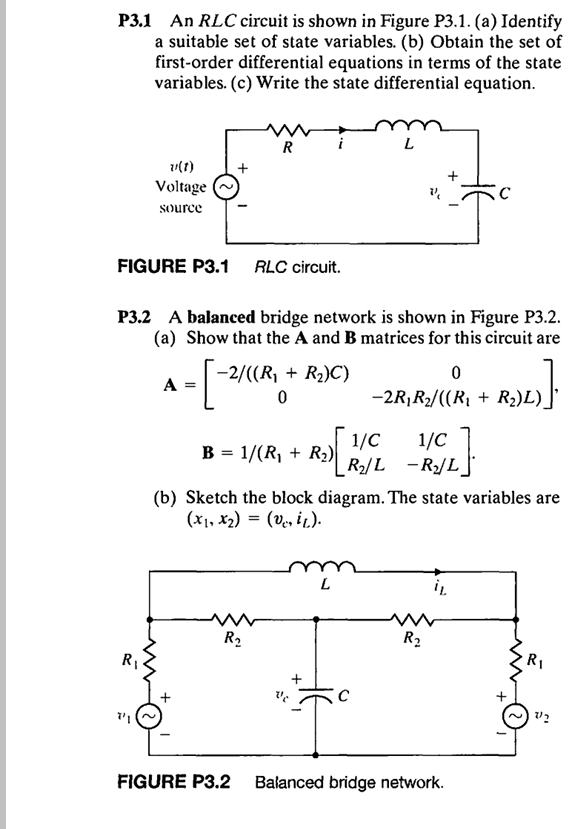 Solved P3.1 An RLC circuit is shown in Figure P3.1. (a) | Chegg.com