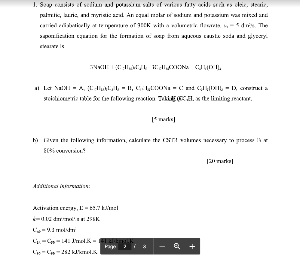 Solved Soap consists of sodium and potassium salts of