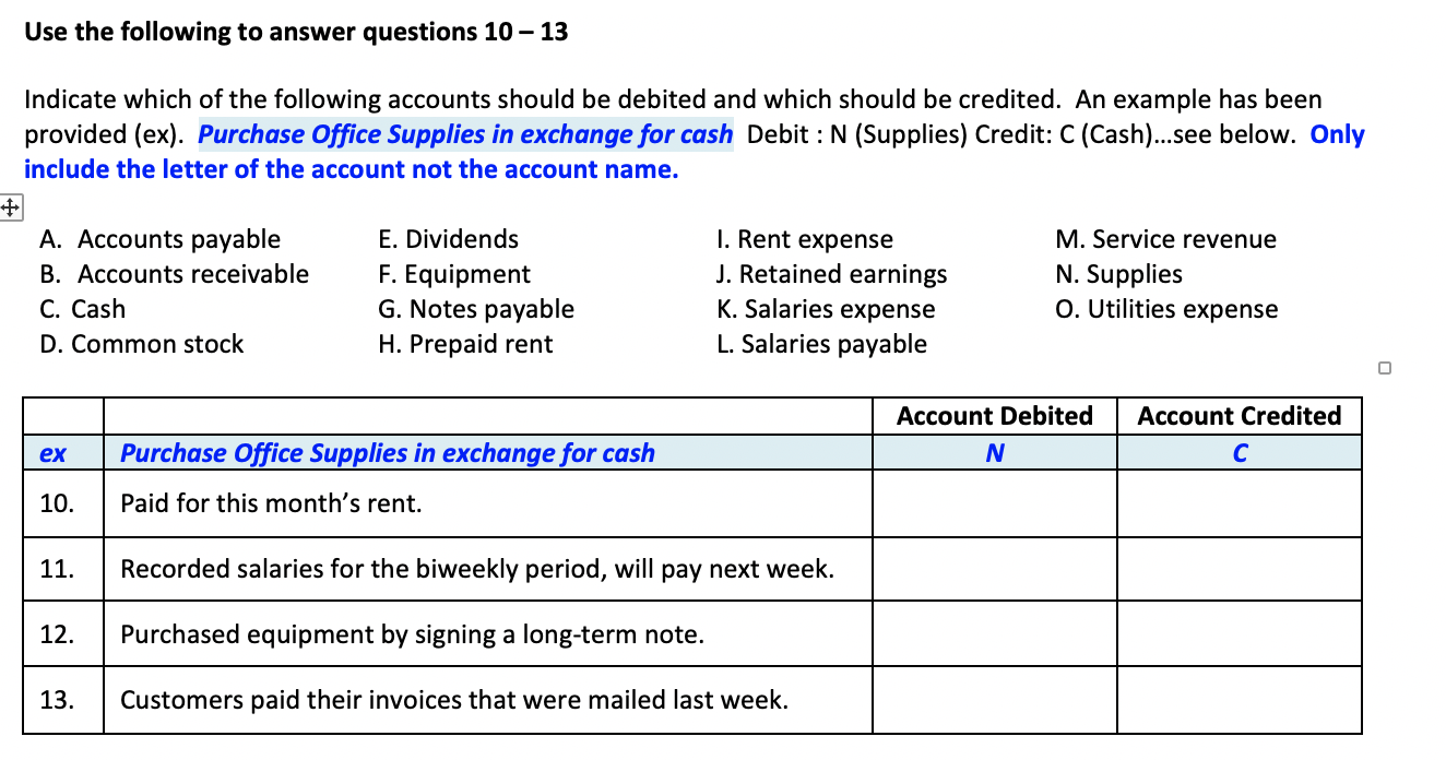Solved Use the following to answer questions 10 13 Chegg com