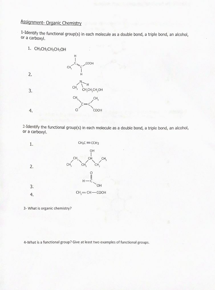 2.3 Functional Groups – Organic Chemistry I