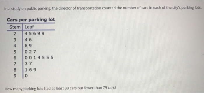 Solved In a study on public parking, the director of | Chegg.com