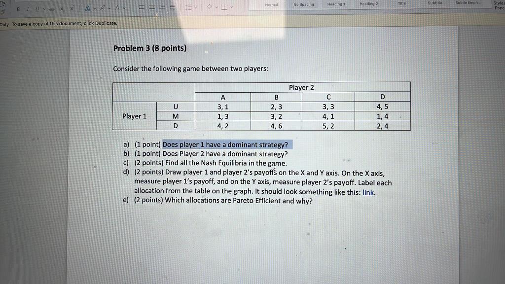 Solved Consider The Following Game Between Two Players: A) ( | Chegg.com