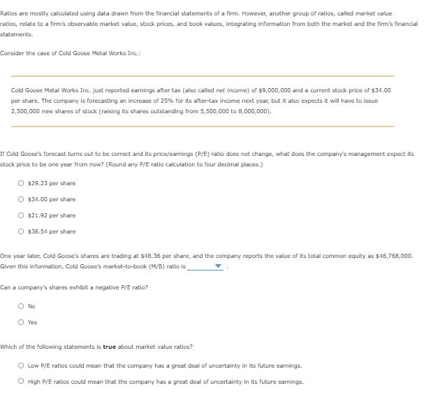 Ratios are mostly calculated using data drawn from