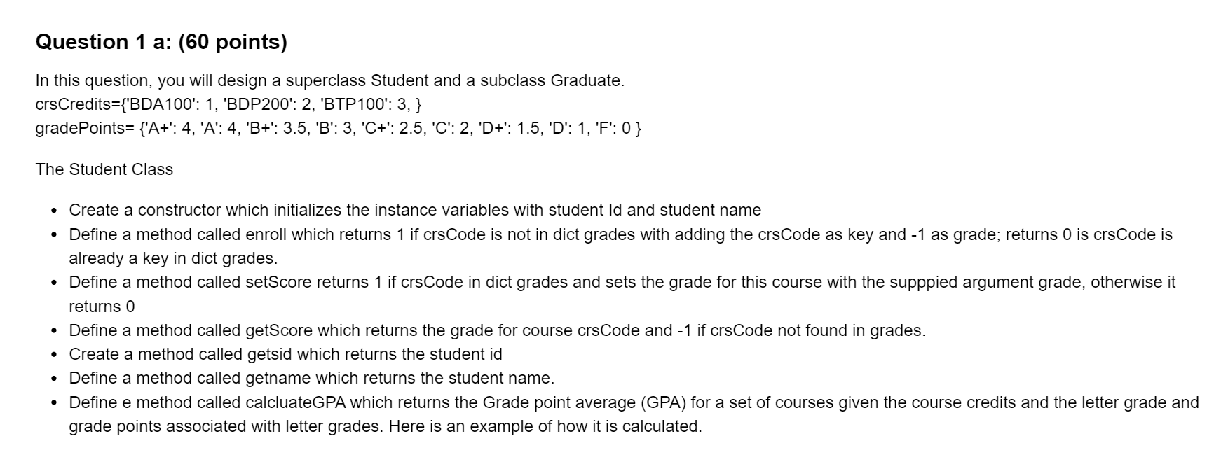 Solved Question 1 a: (60 points) In this question, you will | Chegg.com