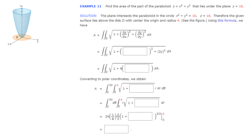 Solved EXAMPLE 11 Find the area of the part of the | Chegg.com