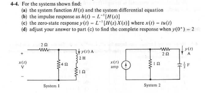 Solved 4-4. For the systems shown find: (a) the system | Chegg.com