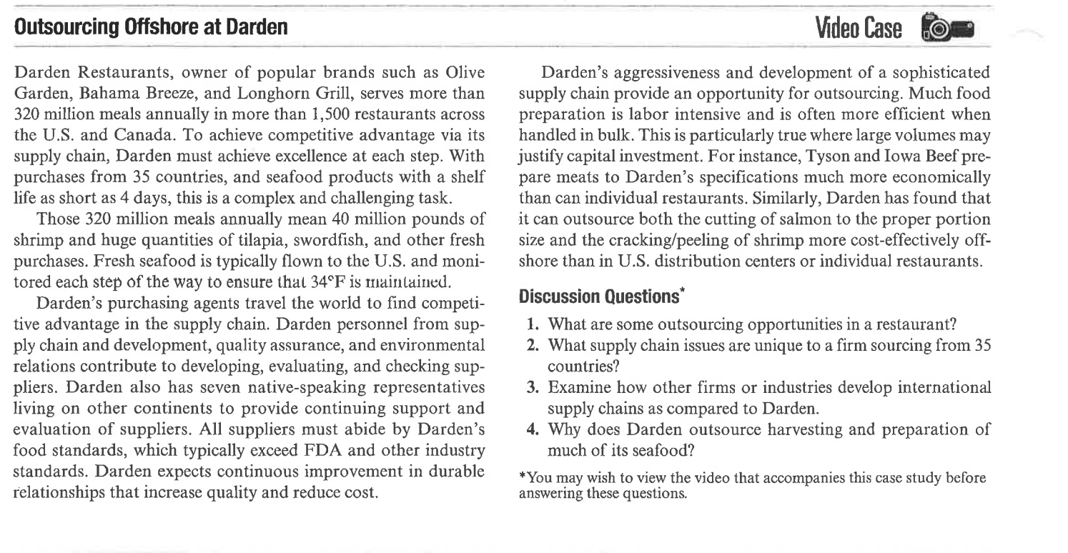 outsourcing offshore at darden case study answers