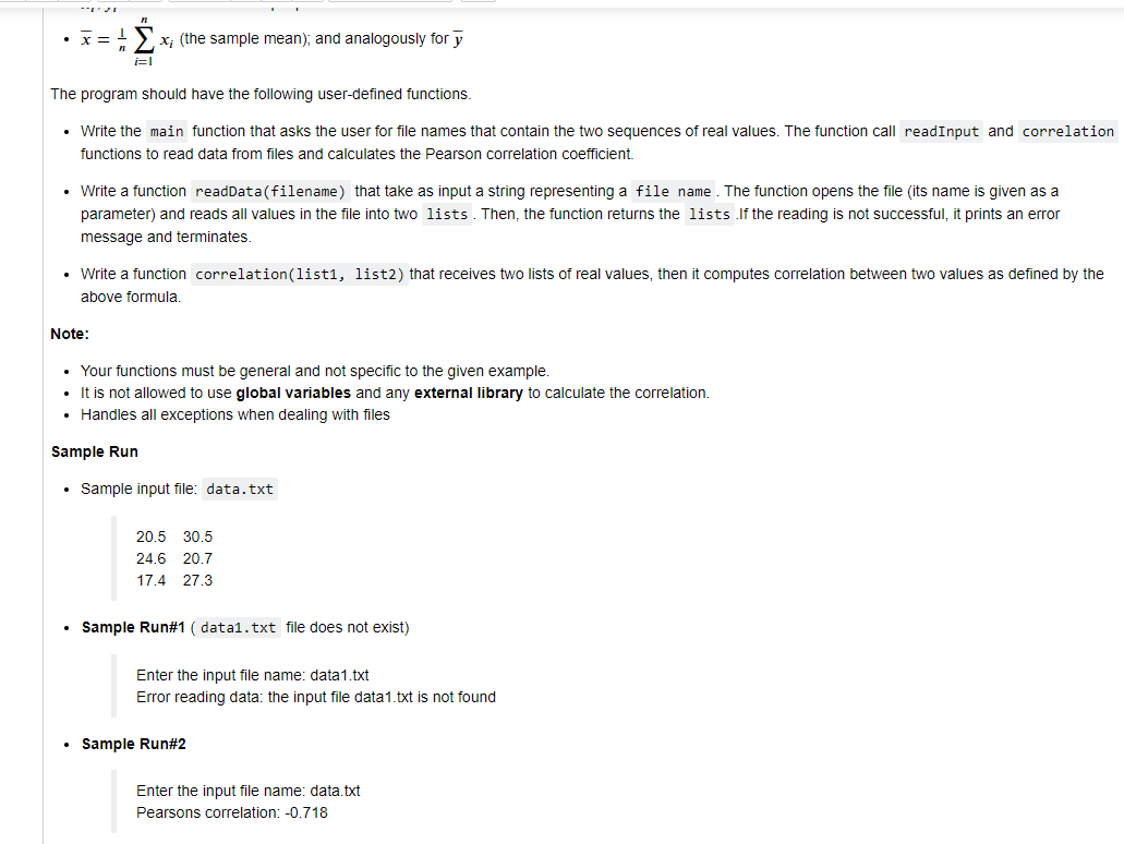 Solved In statistics, Pearson correlation coefficient is a | Chegg.com