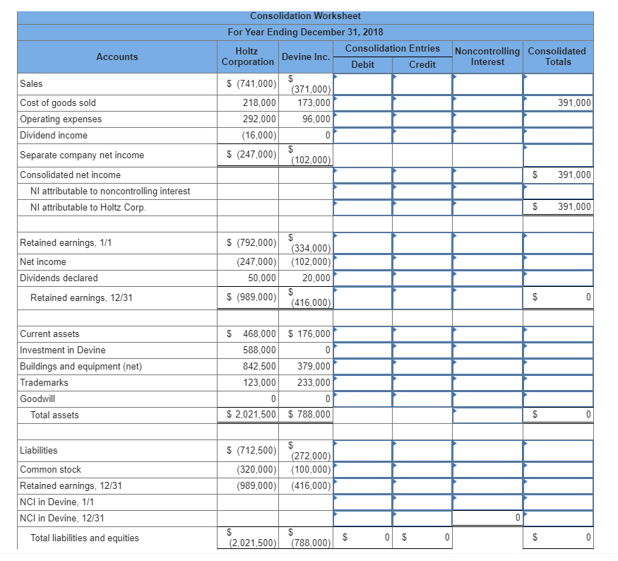 Solved 4 he Holtz Corporation acquired 80 percent of the | Chegg.com