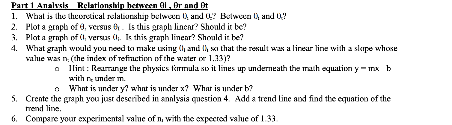 Solved Part 1 Analysis – Relationship between Oi , Or and Ot | Chegg.com