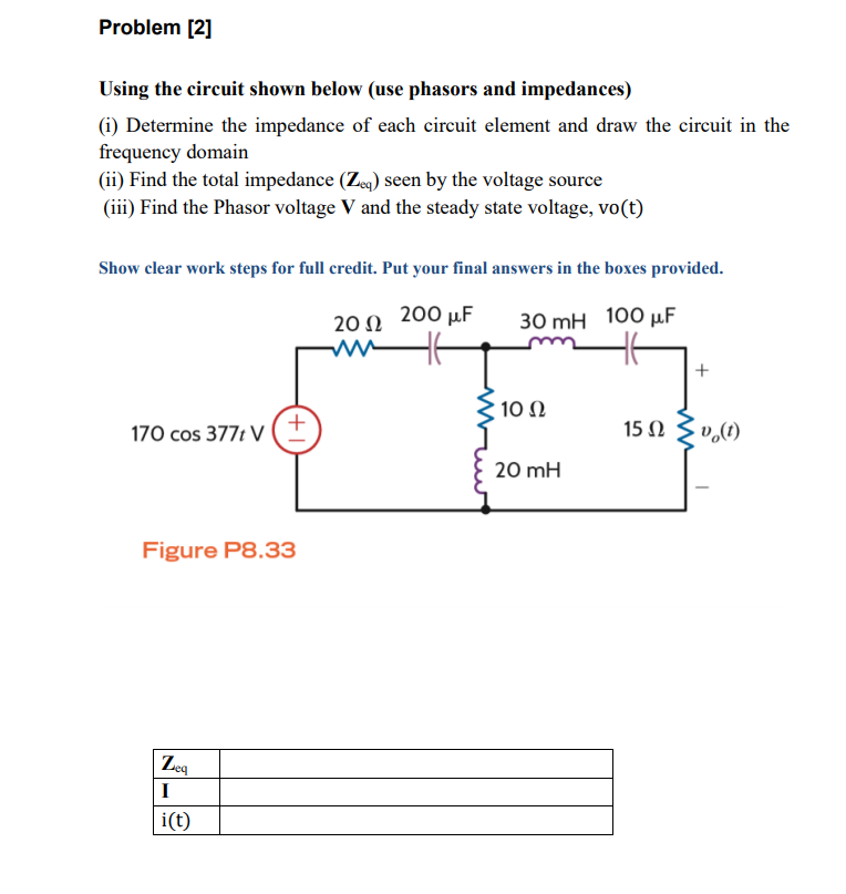 Solved Problem [2] Using the circuit shown below (use | Chegg.com