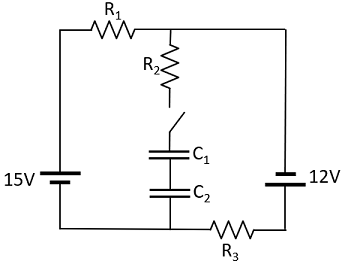 Solved A complicated RC circuit is shown in (Figure 1), with | Chegg.com