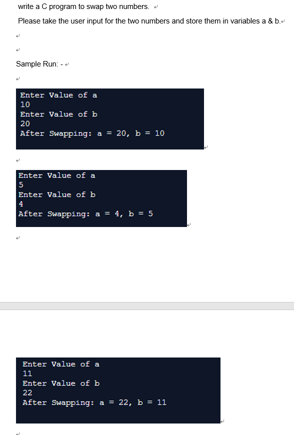 Solved Write A C Program To Swap Two Numbers Please Take Chegg Com