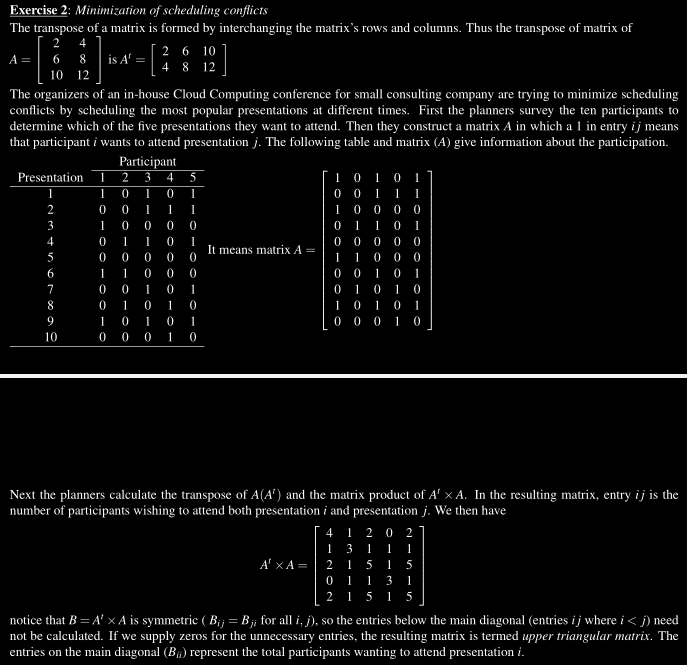 Solved Exercise 2: Minimization of scheduling conflicts The | Chegg.com