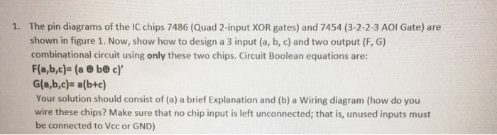 Solved 1. The pin diagrams of the IC chips 7486 (Quad | Chegg.com