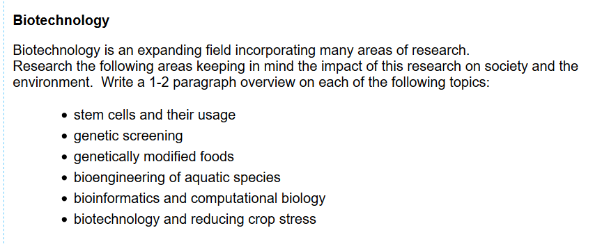 biotechnology research topics