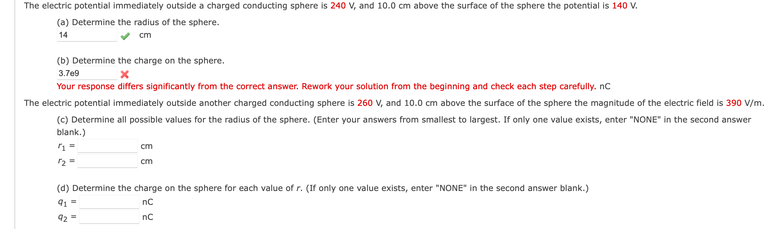 Solved The Electric Potential Immediately Outside A Charged | Chegg.com