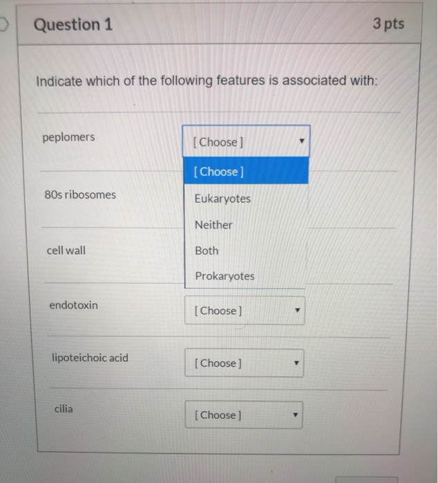 Solved Question 1 3 pts Indicate which of the following | Chegg.com
