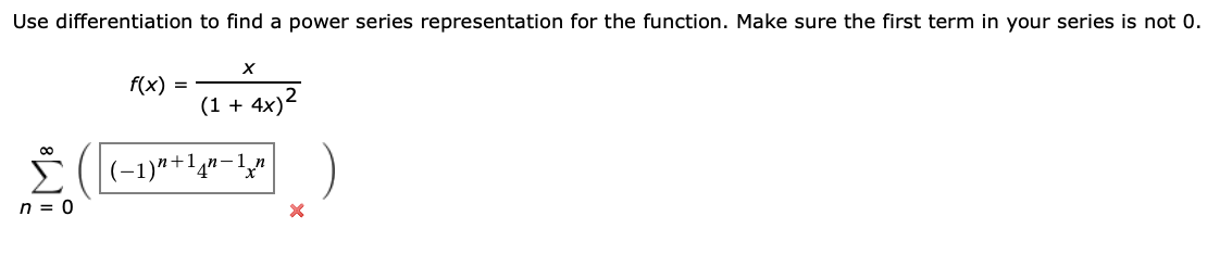 Use differentiation to find a power series | Chegg.com