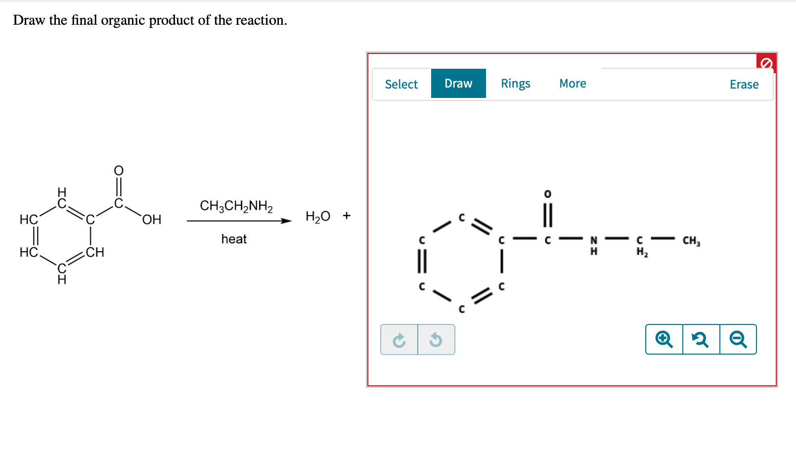 Solved Draw the final organic product of the reaction.