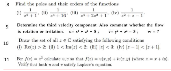 Solved 8 9 Find the poles and their orders of the functions | Chegg.com