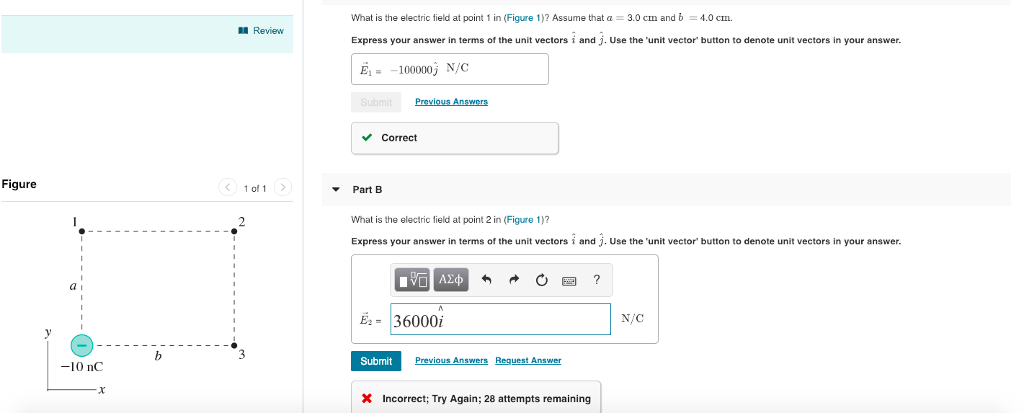 Solved What is the electric field at point 1 in (Figure 1)? | Chegg.com