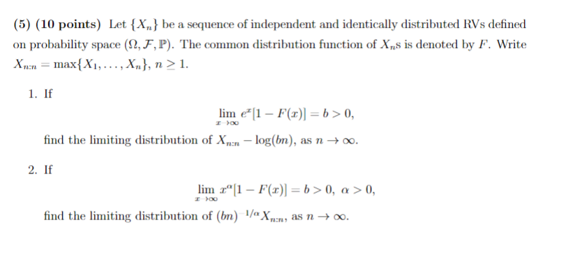 Solved (5) (10 points) Let {Xn} be a sequence of independent | Chegg.com