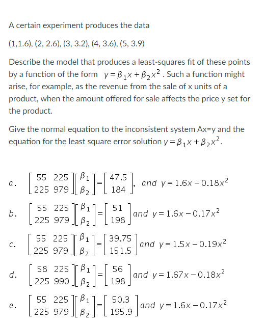 Solved A certain experiment produces the data | Chegg.com