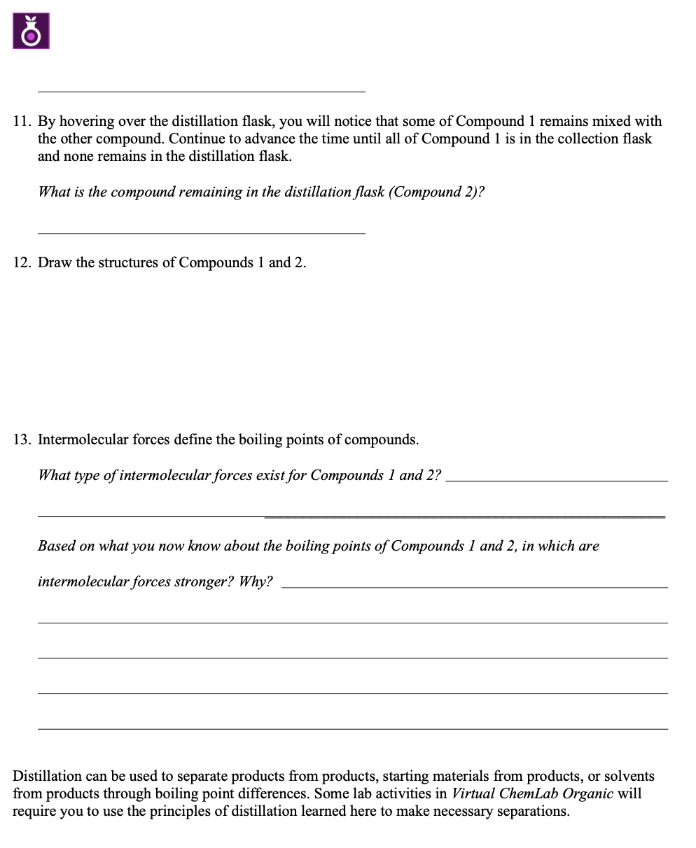 OK 1-3: Performing a Distillation Distillation is a | Chegg.com