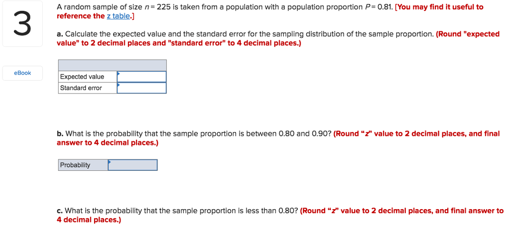 Solved A random sample of size n= 225 is taken from a | Chegg.com
