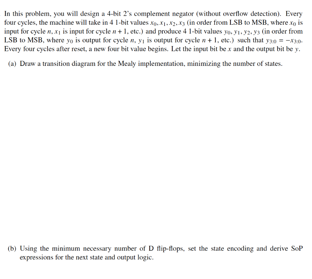 In this problem, you will design a 4-bit 2 's | Chegg.com