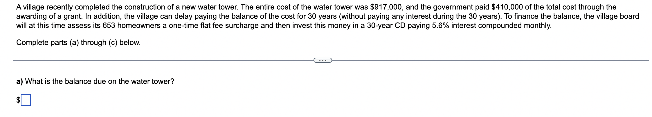 Solved *Do A,B,C B) How Much Will The Village Need To Invest | Chegg.com