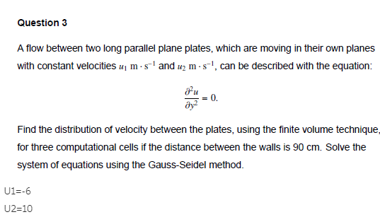 Solved Question 3 A flow between two long parallel plane | Chegg.com