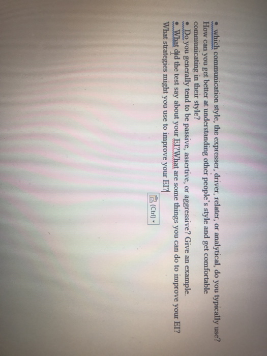Which Communication Style The Expresser Driver Chegg