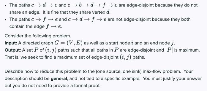 Solved We say that two (i, j) paths are edge-disjoint if | Chegg.com